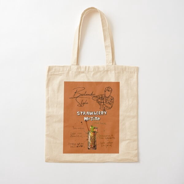 Mojito Tote Bag – Cocktail Recipe Shopping Bag, Cute Reusable Canvas Tote For Mojito Lovers