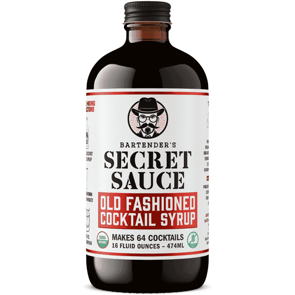 Bartenders Secret Sauce USDA Organic Old Fashioned Cocktail Syrup, 16 fl oz Glass Bottle  Handcrafted Cocktail Mixer