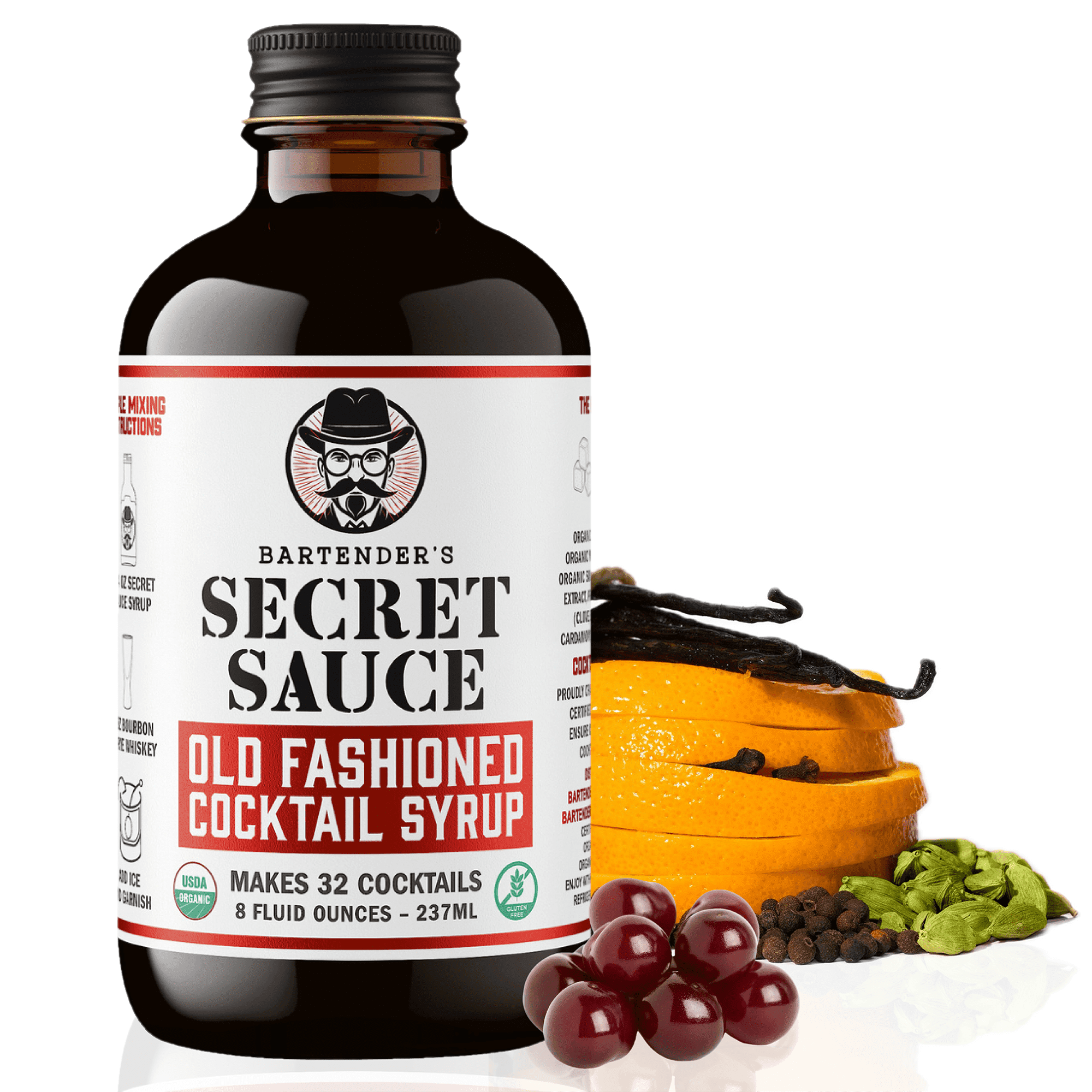 Bartender's Secret Sauce Old Fashioned Cocktail Syrup, 8 Oz - Handcrafted Mixer