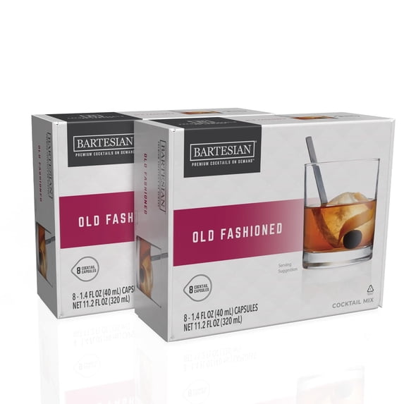 Bartesian 16-Pack Old Fashioned Mixer Capsules for use with The Bartesian Cocktail Drink Maker