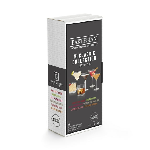 Bartesian Cocktail Mixer Capsules, The Classic Favorites Collection, 6 Pack