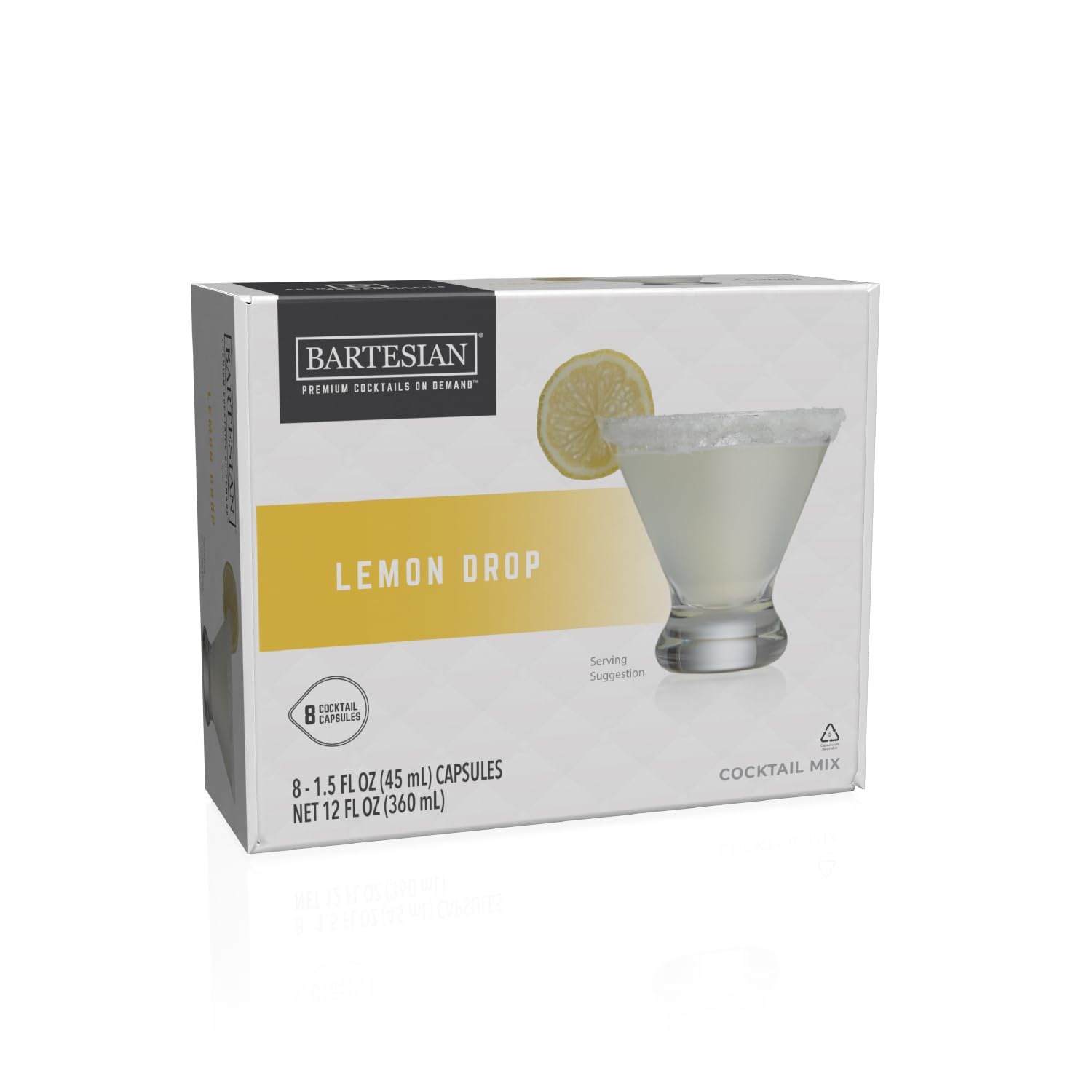 Bartesian Lemon Drop Cocktail Mixer Capsules, Pack of 8 Cocktail