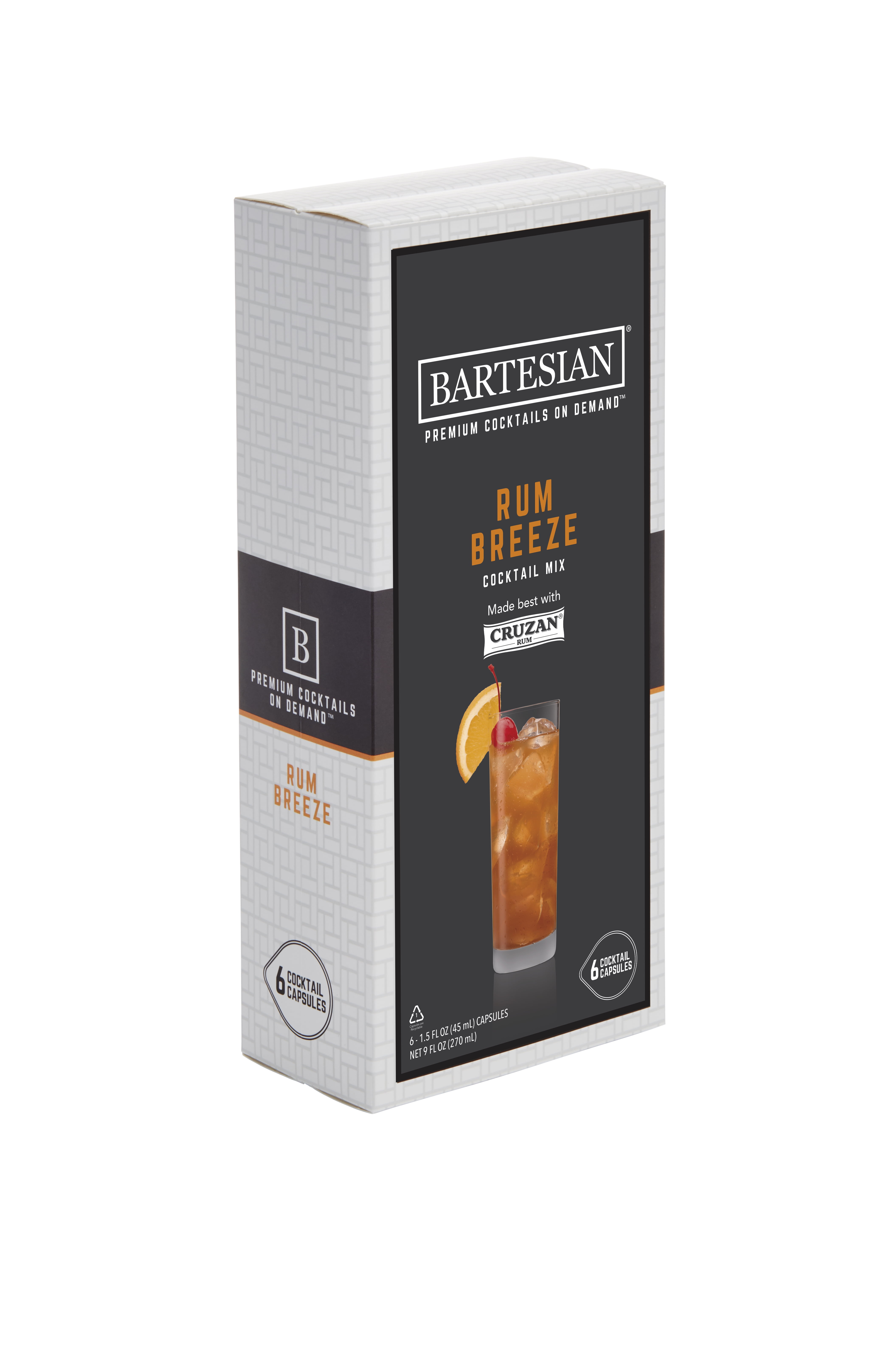 Bartesian Rum Breeze Cocktail Drink Mixes Capsules, Variety Pack