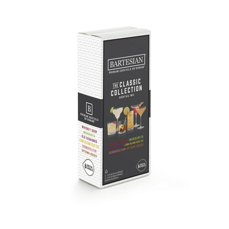 Bartesian The Classic Collection Cocktail Mixer Capsules, Variety Pack of 6 Cocktail Capsules, for Bartesian Premium Cocktail Maker, 55350