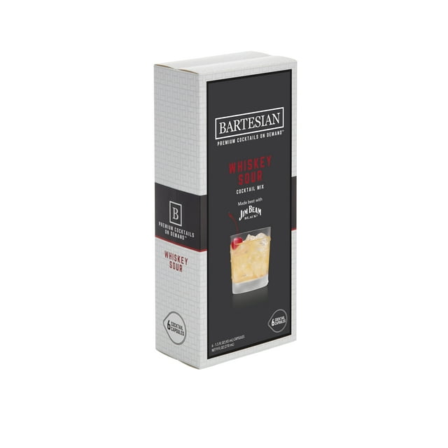 Bartesian Whiskey Sour Cocktail Drink Mixes Capsules, Variety Pack of 6