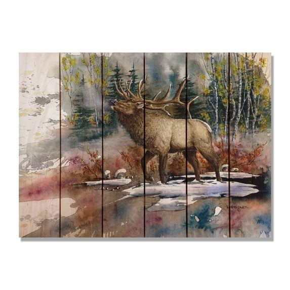 Bartholet's Autumn Music - 33x24 Indoor/Outdoor Cedar Wall Art - Multi-color