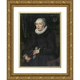 thumbnail image 1 of Bartholomäus Sarburgh 12x14 Gold Ornate Wood Frame and Double Matted Museum Art Print Titled - Portrait of Chrischona Jeckelmann, Wife of Thomas Platter II (1617), 1 of 4
