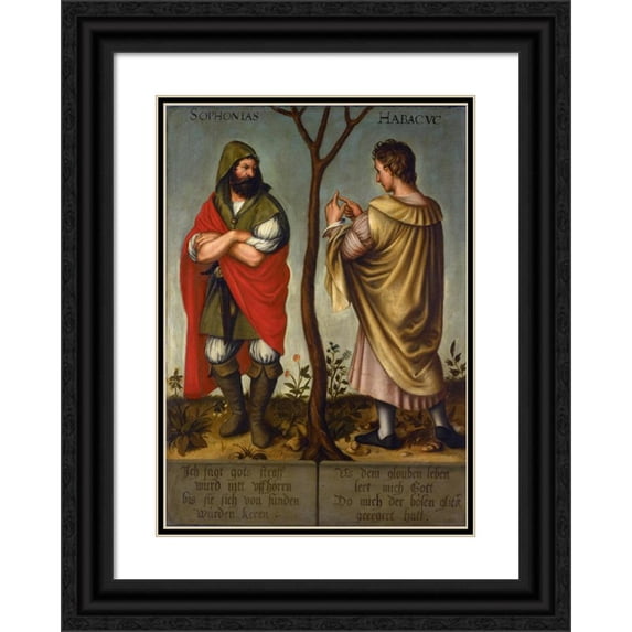 Bartholomäus Sarburgh 18x24 Black Ornate Framed Double Matted Museum Art Print Titled: The Prophets Zephaniah and Habakkuk