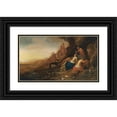 thumbnail image 1 of Bartholomeus Breenbergh 24x15 Black Ornate Framed Double Matted Museum Art Print Titled: Diana and Her Nymphs Resting After a Hunt with Two Satyrs Spying on Them, 1 of 5