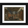 thumbnail image 1 of Bartholomeus van Bassen 14x11 Black Ornate Wood Framed Double Matted Museum Art Print Titled: Interior with a Company (1622 - 1624), 1 of 5