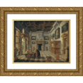 thumbnail image 1 of Bartholomeus van Bassen 24x19 Gold Ornate Framed and Double Matted Museum Art Print Titled - Sumptuous Renaissance Interior with Tric-Trac Players (1622 - 1630), 1 of 4
