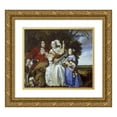 thumbnail image 1 of Bartholomeus van der Helst 14x12 Gold Ornate Wood Frame and Double Matted Museum Art Print Titled - Jochem Van Aras with His Wife and Daughter (1654), 1 of 4