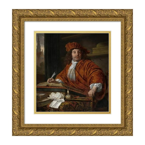Bartholomeus van der Helst 20x21 Gold Ornate Framed and Double Matted Museum Art Print Titled - Daniel Bernard (1626-1714) (1669)