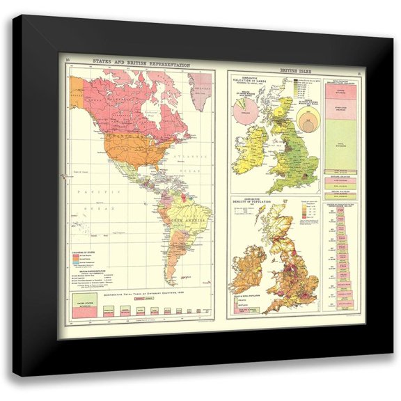 Bartholomew 13x12 Black Modern Framed Museum Art Print Titled - British Trade United Kingdom - Bartholomew 1907