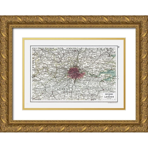 Bartholomew 14x11 Gold Ornate Wood Framed with Double Matting Museum Art Print Titled - London UK - Bartholomew 1921