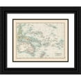 thumbnail image 1 of Bartholomew 14x12 Black Ornate Wood Framed with Double Matting Museum Art Print Titled - Oceania Sea Depth - Bartholomew 1892, 1 of 4