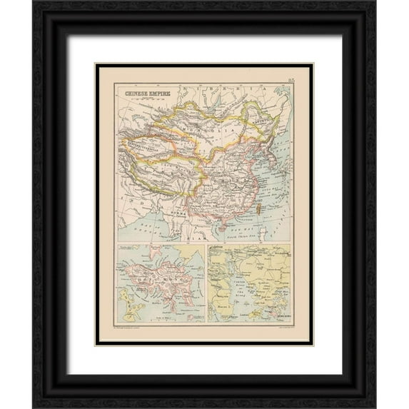 Bartholomew 15x18 Black Ornate Wood Framed with Double Matting Museum Art Print Titled - Asia Chinese Empire China - Bartholomew 1892