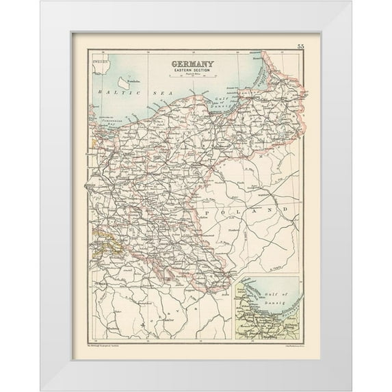 Bartholomew 15x18 White Modern Wood Framed Museum Art Print Titled - Eastern Germany - Bartholomew 1892
