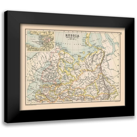 Bartholomew 18x15 Black Modern Framed Museum Art Print Titled - Northwestern Russia - Bartholomew 1892