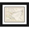 thumbnail image 1 of Bartholomew 18x15 Black Ornate Wood Framed with Double Matting Museum Art Print Titled - North Atlantic Chart - Bartholomew 1892, 1 of 4