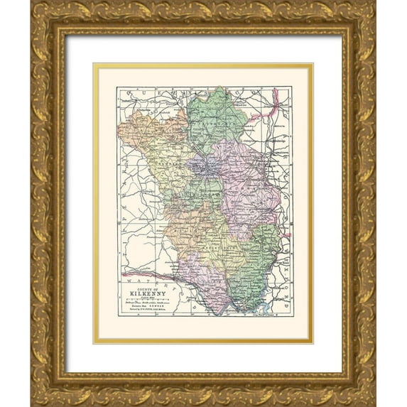 Bartholomew 20x24 Gold Ornate Wood Framed with Double Matting Museum Art Print Titled - Kilkenny County Ireland - Bartholomew 1882