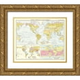 thumbnail image 1 of Bartholomew 23x20 Gold Ornate Wood Framed with Double Matting Museum Art Print Titled - Global Natural Vegetation Ocean Currents, 1 of 4