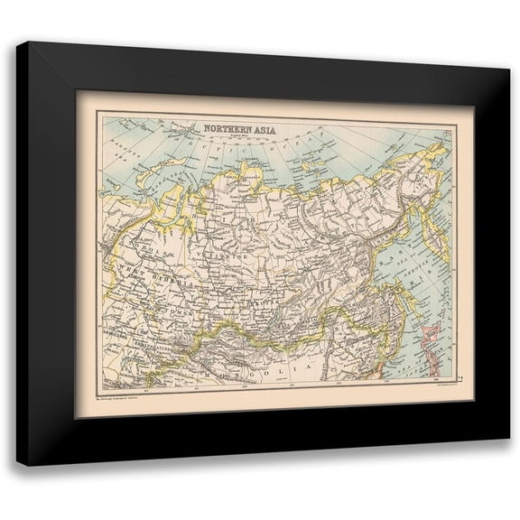 Bartholomew 24x19 Black Modern Framed Museum Art Print Titled - Siberia Northern Asia - Bartholomew 1892
