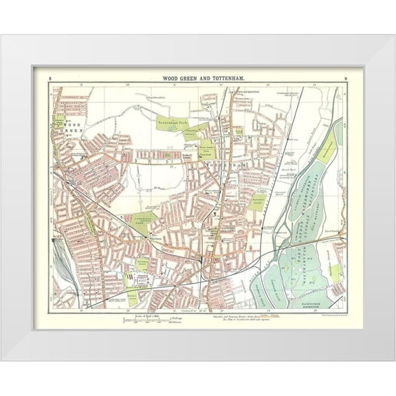 Bartholomew 24x20 White Modern Wood Framed Museum Art Print Titled - Wood Green Tottenham London UK - Bartholomew 1921