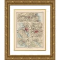 thumbnail image 1 of Bartholomew 26x32 Gold Ornate Wood Framed with Double Matting Museum Art Print Titled - Major Cities United Kingdom - Bartholomew 1892, 1 of 4