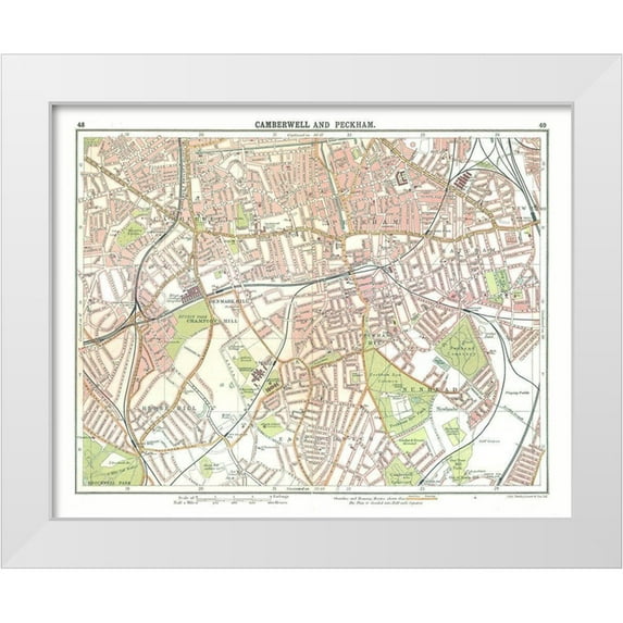 Bartholomew 32x26 White Modern Wood Framed Museum Art Print Titled - Camberwell Peckham London UK - Bartholomew 1921