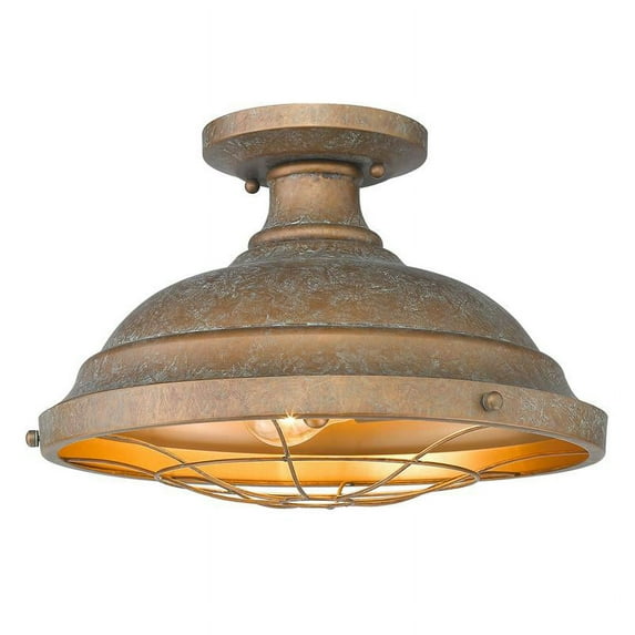 Golden Lighting Bartlett 2-light Semi-Flush Mount in Copper Patina