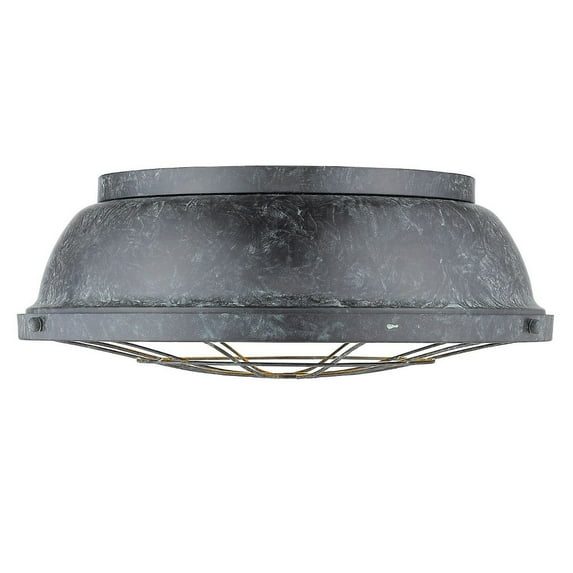 Golden Lighting Bartlett 3-light Flush Mount in Black Patina