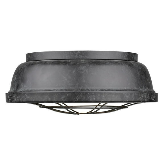 Golden Lighting Bartlett 2-light Flush Mount in Black Patina