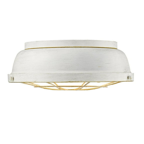 Golden Lighting Bartlett 2-light Flush Mount in French White