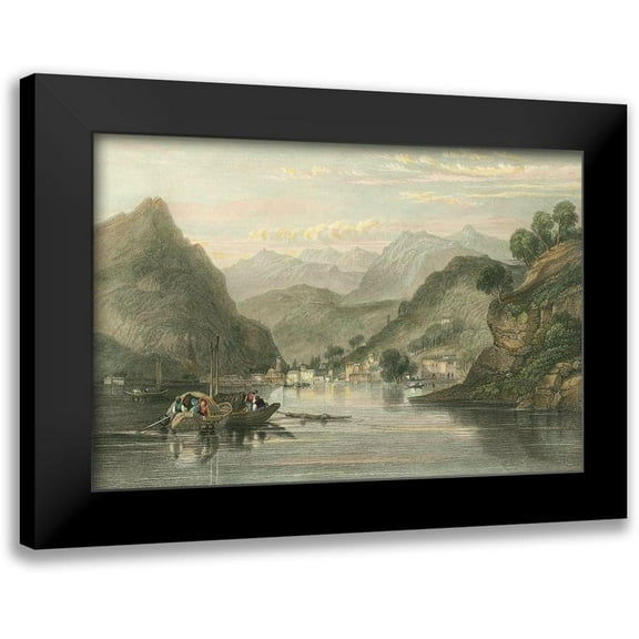 Bartlett, William H. 14x11 Black Modern Framed Museum Art Print Titled - Pastoral Riverscape VI
