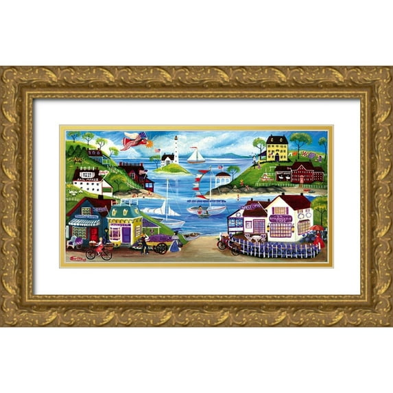 Bartley, Cheryl 32x18 Gold Ornate Wood Framed with Double Matting Museum Art Print Titled - Lovely Seaside