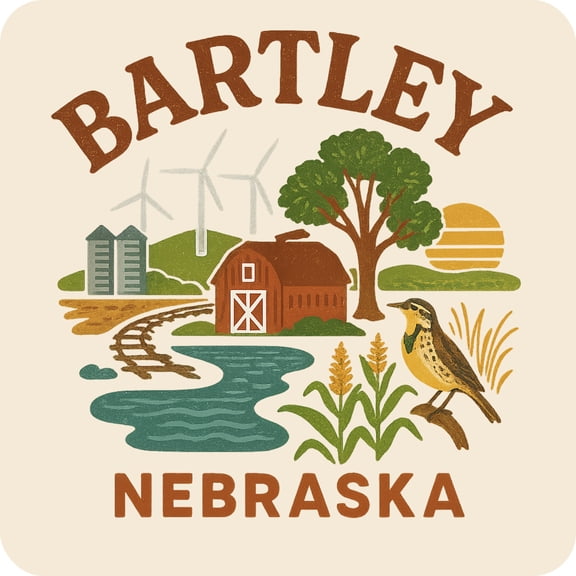 Bartley Nebraska Keepsakes Souvenir Vinyl Sticker – Destination Travel Keepsake Collectible (3-Inches Wide)