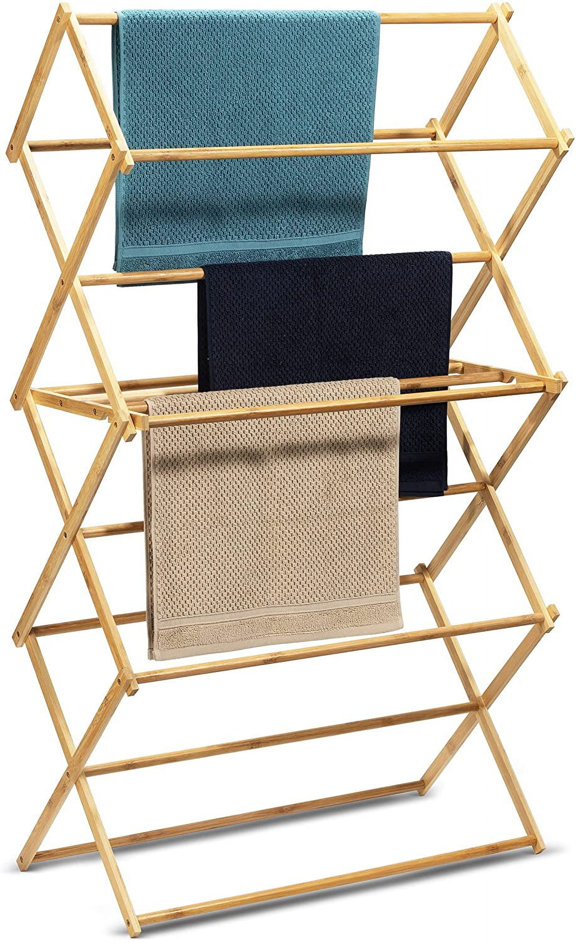 Bartnelli X-Large Bamboo Foldable Laundry Drying Rack