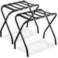 thumbnail image 1 of Bartnelli Folding Luggage Rack & Metal Suitcase Stand with Nylon Strap, Black 2-Pack, 1 of 7