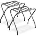 thumbnail image 1 of Bartnelli Folding Luggage Rack & Metal Suitcase Stand with Nylon Strap, Gray 2-Pack, 1 of 7