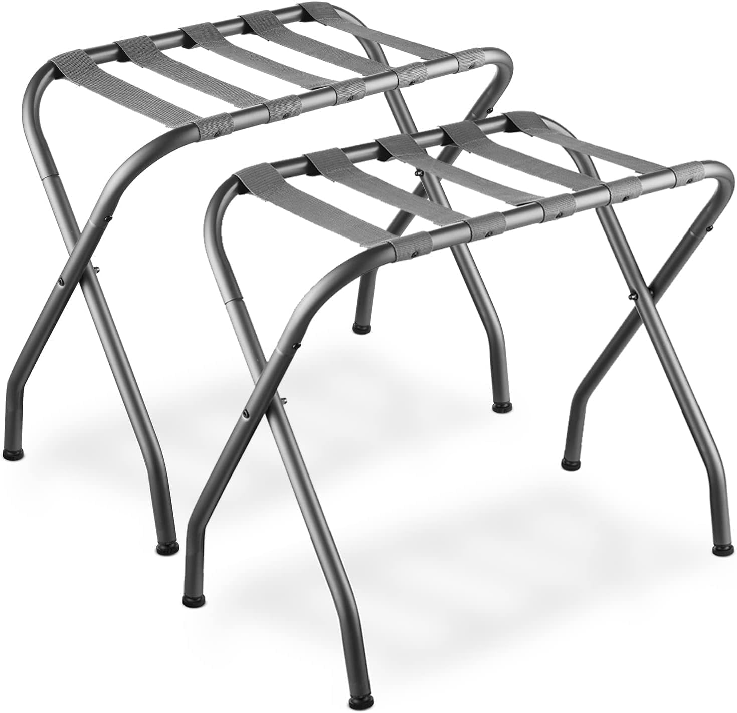 Bartnelli Folding Luggage Rack 2-Pack Metal Suitcase Stand with Nylon ...
