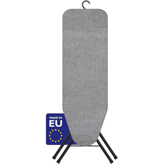 Bartnelli Pulse Ironing Board with Smart Hanger, 4-Layer Cover, Adjustable Height, 4 Steel Legs, European Iron Table for Dorm or Small Spaces