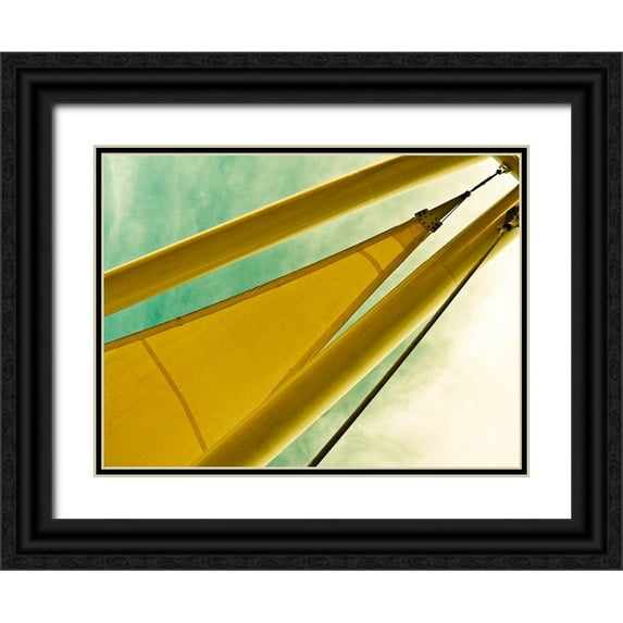 Bartola 18x15 Black Ornate Wood Framed with Double Matting Museum Art Print Titled - Sailing Tempe III