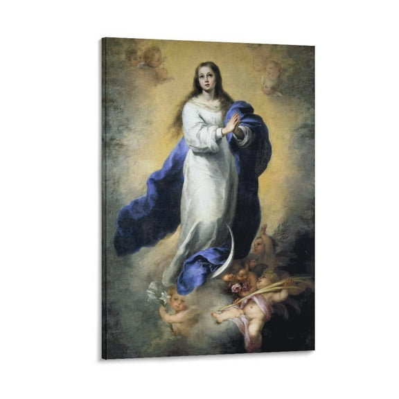 Bartolomé Esteban Murillo 《The Immaculate Conception of El Escorial》 Wall Art Poster Canvas Art Poster and Wall Art Picture Print Modern Family bedroom Decor Posters 08x12inch(20x30cm)