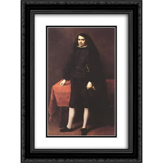 Bartolome Esteban Murillo 2x Matted 18x24 Black Ornate Framed Art Print 'Portrait of a gentleman in a ruff collar'