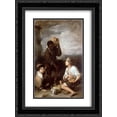 thumbnail image 1 of Bartolome Esteban Murillo 2x Matted 18x24 Black Ornate Framed Art Print 'Two Peasant Boys and a Negro Boy', 1 of 2