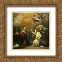 Bartolome Esteban Murillo 2x Matted 20x20 Gold Ornate Framed Art Print 'The Annunciation'