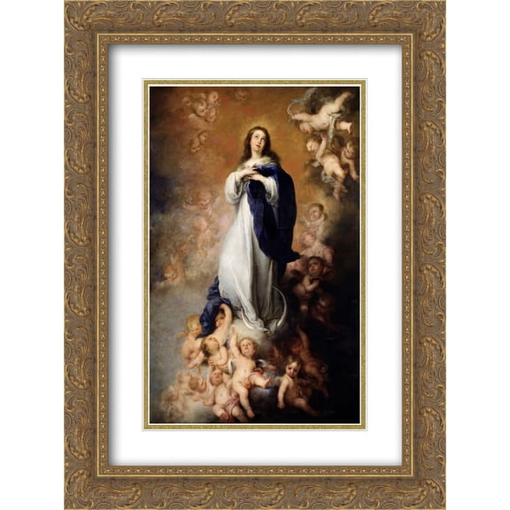 Bartolome Esteban Murillo 2x Matted 20x24 Gold Ornate Framed Art Print 'Immaculate Conception of Soult'