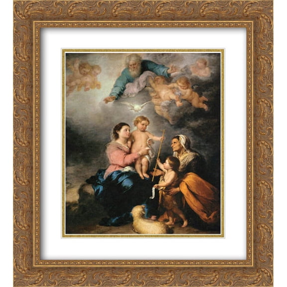 Bartolome Esteban Murillo 2x Matted 20x24 Gold Ornate Framed Art Print 'The Holy Family (The Seville Virgin)'