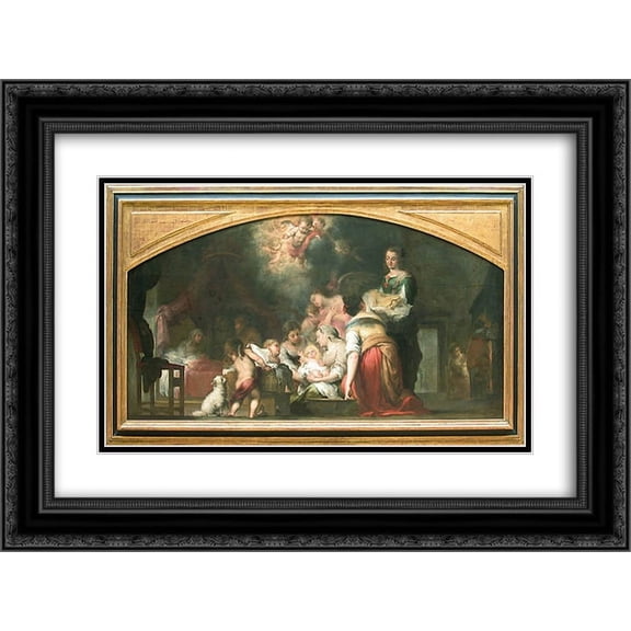 Bartolome Esteban Murillo 2x Matted 24x18 Black Ornate Framed Art Print 'Birth of the Virgin'